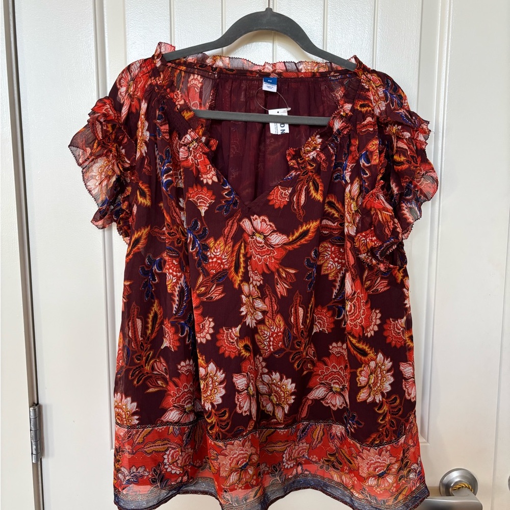 ☀️4 for $25☀️ Old Navy Floral Ruffle Blouse